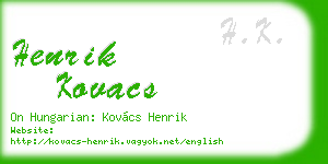 henrik kovacs business card