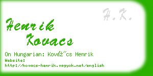 henrik kovacs business card